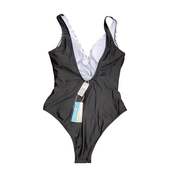 Cupshe Black and White One Piece Swimsuit Large - Picture 3 of 7